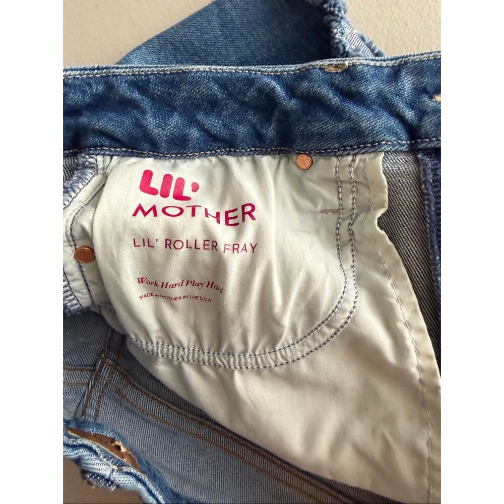 Mother Lil Roller Fray Cutoff Denim Jean Shorts 29 - Picture 3 of 5